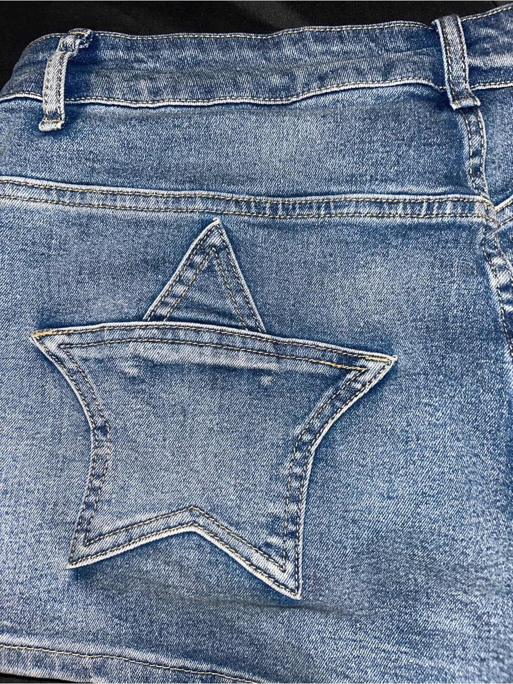 Women’s Denim Shorts with Star Back Detail - Picture 3 of 6